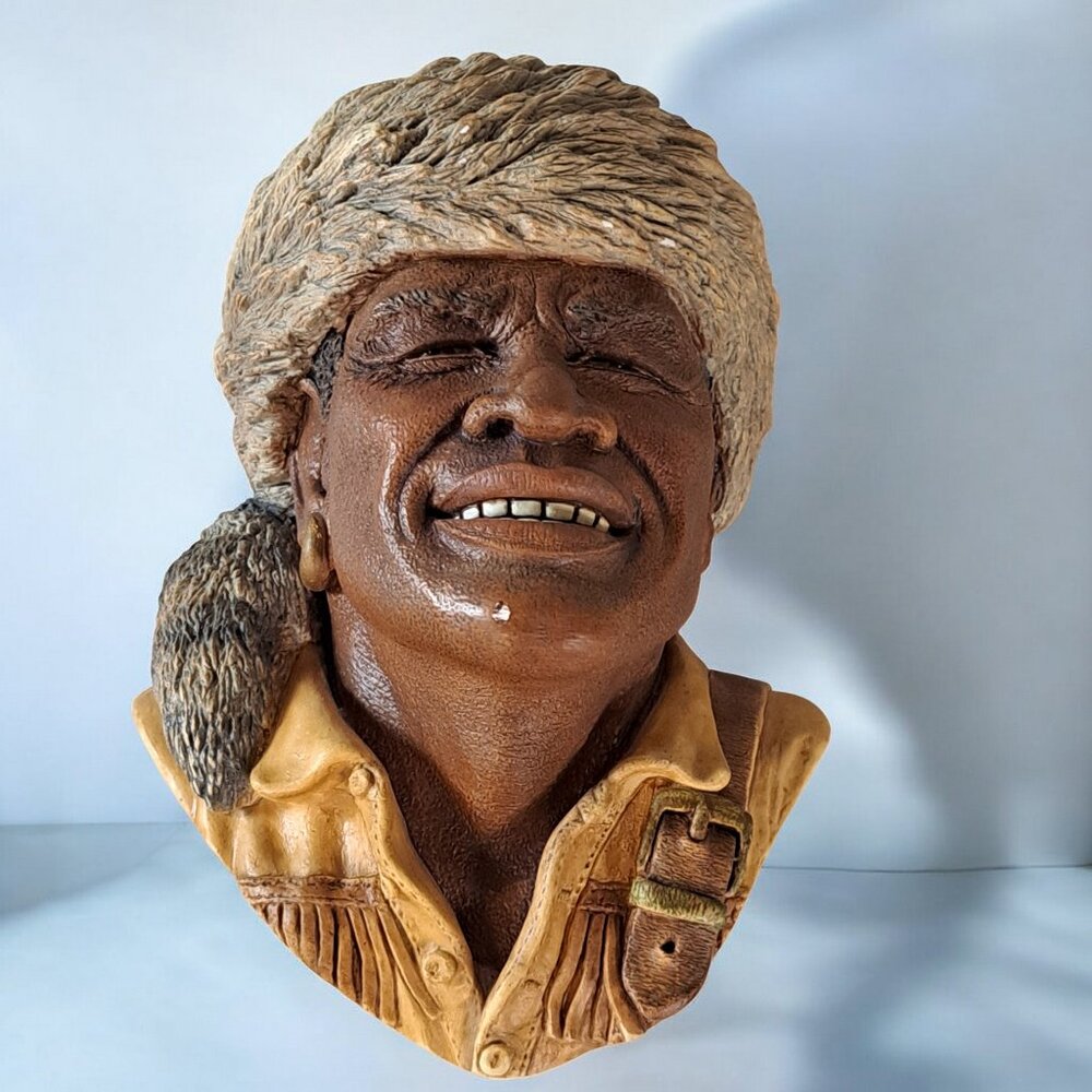 Bosson Chalkware Bust 1988 "York" African American Lewis And Clark Expedition